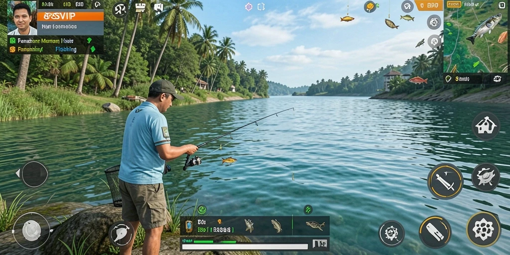 Tampilan gameplay 8SVIP yang mendebarkan dan realistis saat memancing.
