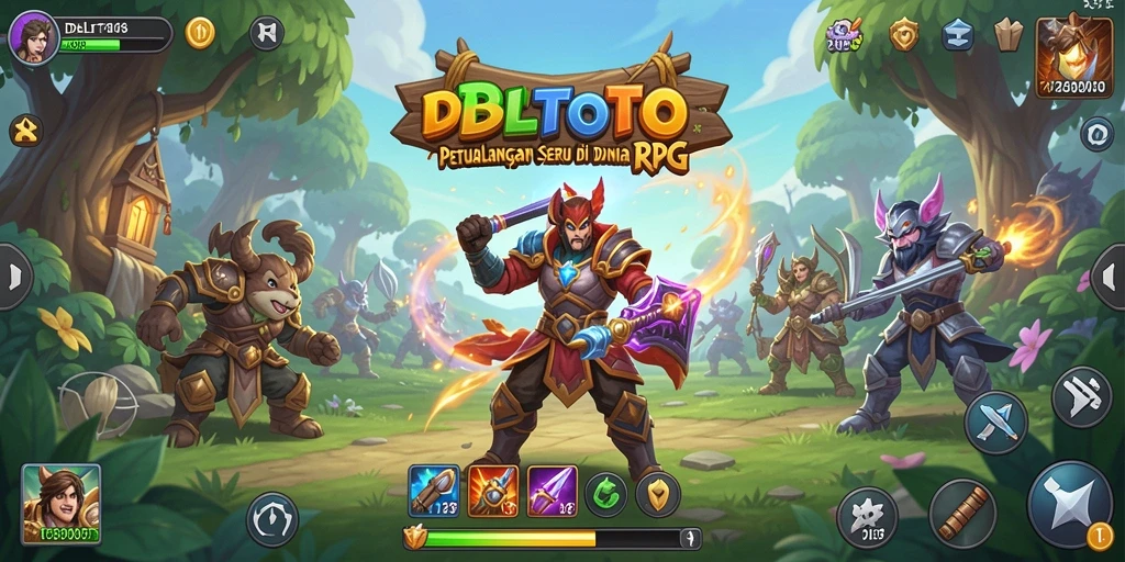 Screenshot utama DBLTOTO menampilkan aksi seru di dunia RPG.