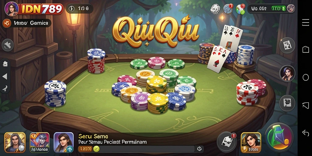 Tampilan gameplay seru QiuQiu di IDN789