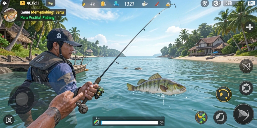 Gameplay seru memancing di lautan dengan berbagai jenis ikan.