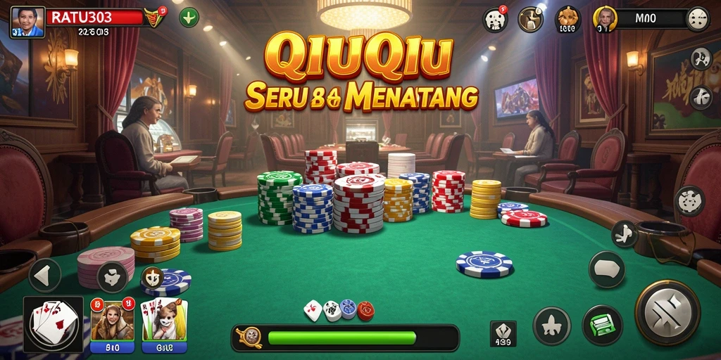 Tangkapan layar gameplay QiuQiu yang menegangkan di RATU303.