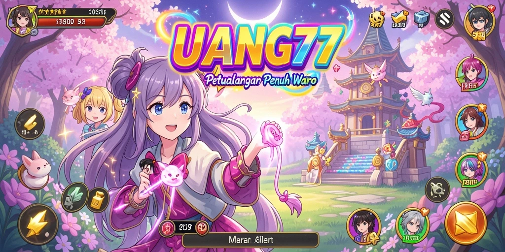 Tampilan gameplay UANG77 yang menarik dengan karakter anime dinamis.