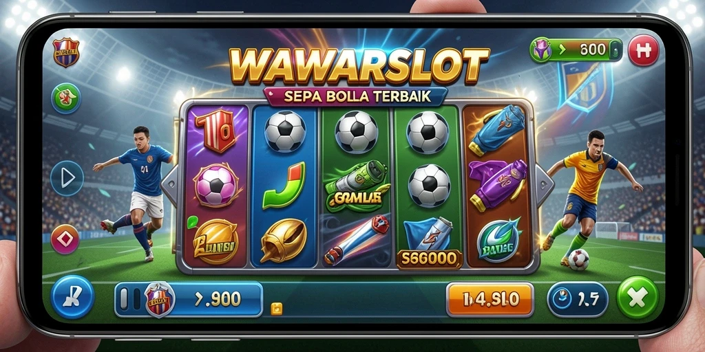 Tampilan permainan WAWARSLOT yang seru dengan tema sepak bola.